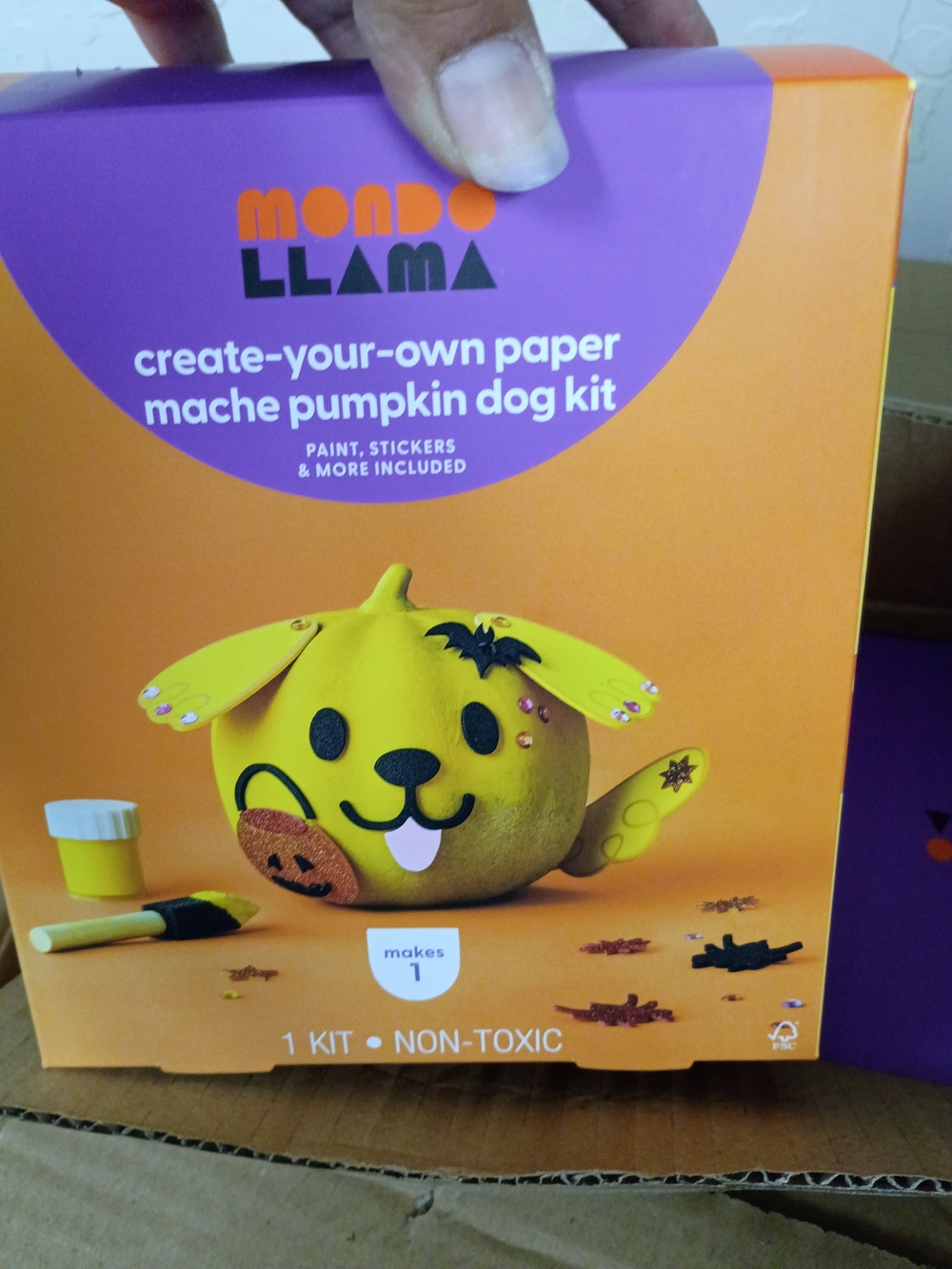 Target MondoLlama Create-Your-Own Paper Mache Pumpkin Dog Kit-Yellow&Purple 12pk